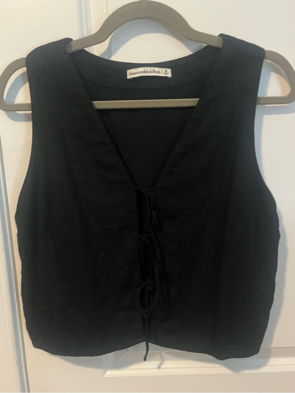Abercrombie & Fitch Black Lace-Up Sleeveless Camisole